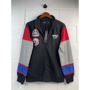 Hudson Outerwear NASA zip-up Black Jacket Embroidered Patches NWT Size XL